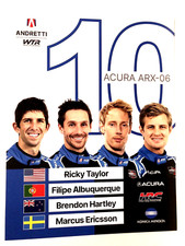 2024 IMSA TAYLOR /ANDRETTI GTP #10 ACURA RICKY-ERICSSON +2 ROLEX 24 POSTCARD