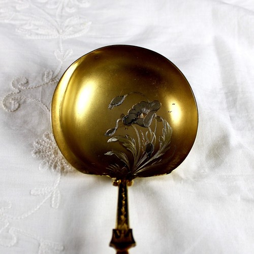 Antique French Vermeil and Sterling Silver Serving Spoon with Box - Picture 6 of 9