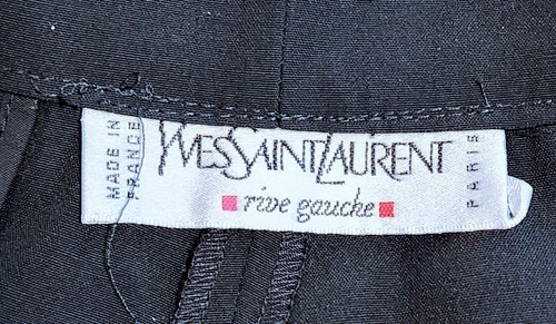 Pantalones rectos de vestir negros 100 % lana suave ligera vintage de YVES SAINT LAURENT - Imagen 9 de 11