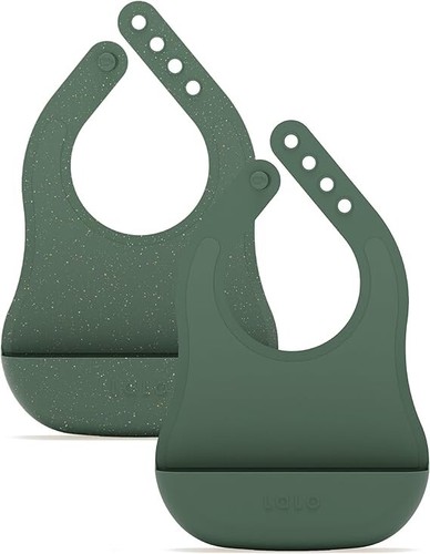 Lalo The Bib - wasserdichtes, ungiftiges Silikon Baby Lätzchen mit verstellbarem Hals (Paar) - Bild 5 von 18