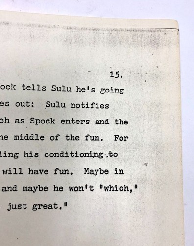 Vintage 1967 Star Trek Story Line für "The Joy Machine" von Theodore Sturgeon - Bild 8 von 8