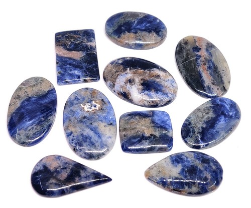 Natural Beautiful Sodalite Mix Shape Cabochon Handmade Loose Gemstone 355 Cts - Picture 6 of 8