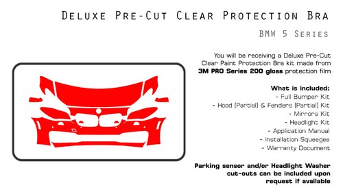BMW 5 Serie 2014-2016 3M Pro Precortadas Pintura Protección Film Claro Bra Ppf - Imagen 5 de 6