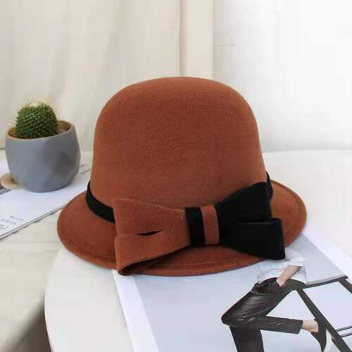 Fascinator Hat Bowler Hat Bucket Wool Crushable Vintage Flower Cloche Round Hats - Picture 57 of 93