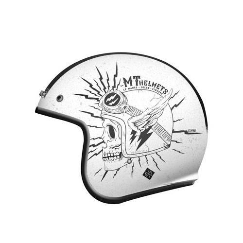Casque jet blanc brillant MT Le Mans 2 SV Diler XS avec double visière