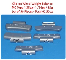 100 Pc Clip-on Wheel Weight Balance Type MC 1.25 1.50z = 50 PCs each
