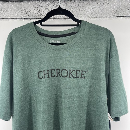 Cherokee Men’s Pine Grove Heather Green Box Logo Tee Size XL - Picture 2 of 7