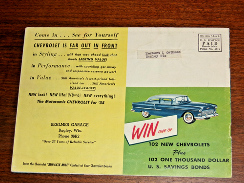 Chevrolet Miracle Mile de 330.000 USD Win A 1955, catálogo de concesionario raro - Imagen 7 de 7