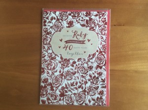 Felice Rubino Anniversario Di Matrimonio 40 Anni Che Celebra Congratulazioni Ebay