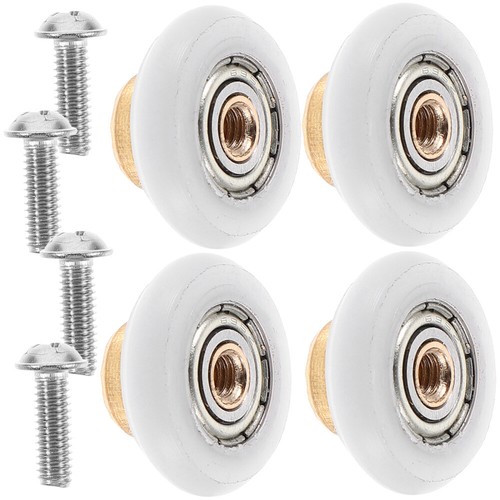 4 Pcs Glass Door Arc Rollers Pulley Accessories Shower Runner Wheels - Picture 7 of 12