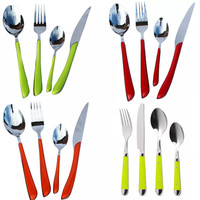 Brasserie Cutlery Set 4pc Stainless Steel Multi Colour Dinning Utensil Christmas