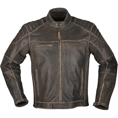 Mens Motorcycle Jacket 3XL - Modeka Vincent Aged Leather Jacket Biker - Aged Brown