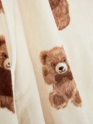 Teddy Bear Snuddie Snoodie Snuggle Oozie Fleece Hooded Cosy Blanket Oversized - Picture 2 of 2