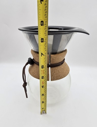 Bodum Pour Over Glass Coffee Carafe / With Cork Collar & FILTER & Lid 8.5" H - Picture 9 of 9