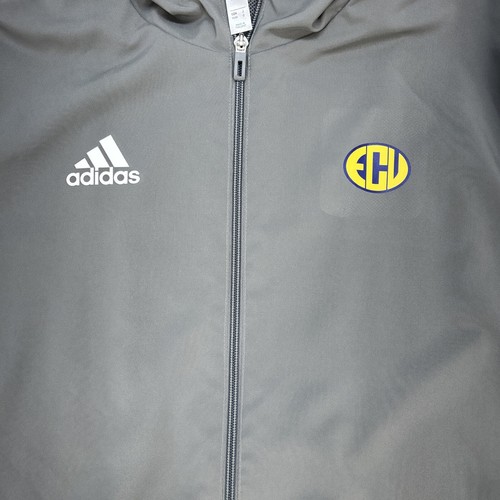 East Carolina U ECU Adidas Full Zip Hooded Windbreaker Jacket Mens M Gray - Picture 4 of 11