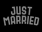 Diamonte Hotfix Wedding Transfer Rhinestones motif " Just Married " -Style 4