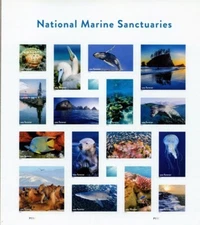 NDC 2022 NATIONAL MARINE SANCTUARIES #5713q MINT IMPERF PANE, NO DIE CUTS, VF