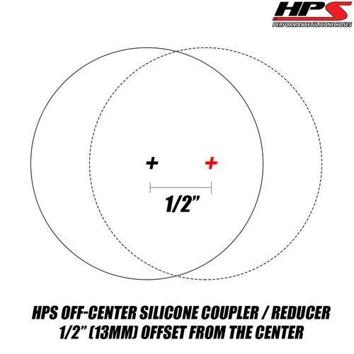 HPS 2.38" > 2.75" ID x 3" Long 4-ply Silicone Offset Reducer Coupler Hose Blue - Foto 2 di 3