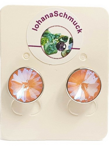 Solitaire Ohrringe Ohrstecker Silber mit Swarovski Rivoli 12mm versch. Farben - Bild 28 von 38