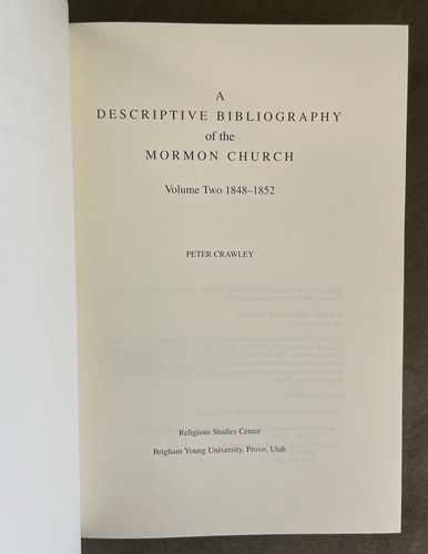 Descriptive Bibliography Mormon Church Vol 2 Crawley LDS 1848–1852 Rare Book - Bild 4 von 7