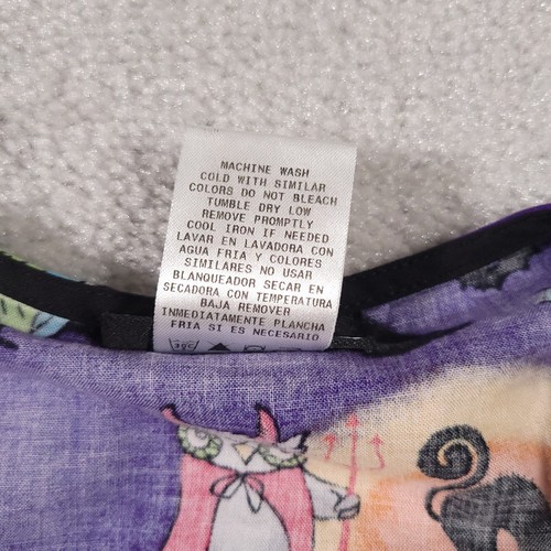 Cherokee Scrubs Scrub Top Holiday Halloween Pumpkin Owl Cat Women's Small Purple - Picture 12 of 12