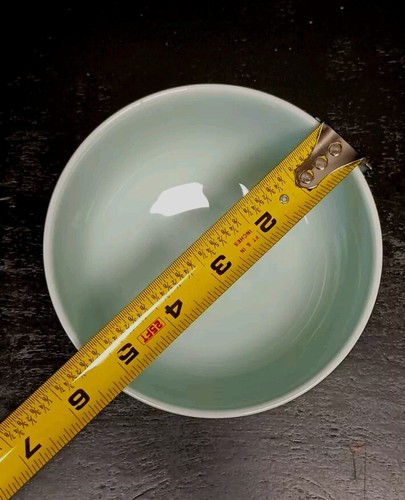 Vintage Shenfeng Kiln Hand Painted Blue On Celadon Porcelain Rice / Soup Bowl - Picture 9 of 10