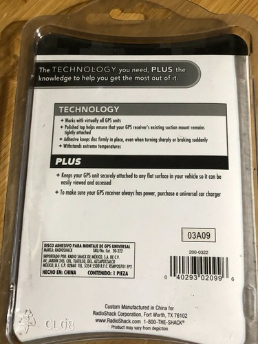 Radio Shack GPS Adhesive Mounting Disc New Part Number 20-322 NEW - 第 2/3 張圖片