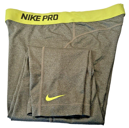 Women’s Nike PRO Capri Training Leggings -Gray / Neon Size L - 19" - 589366-384 - Picture 5 of 5