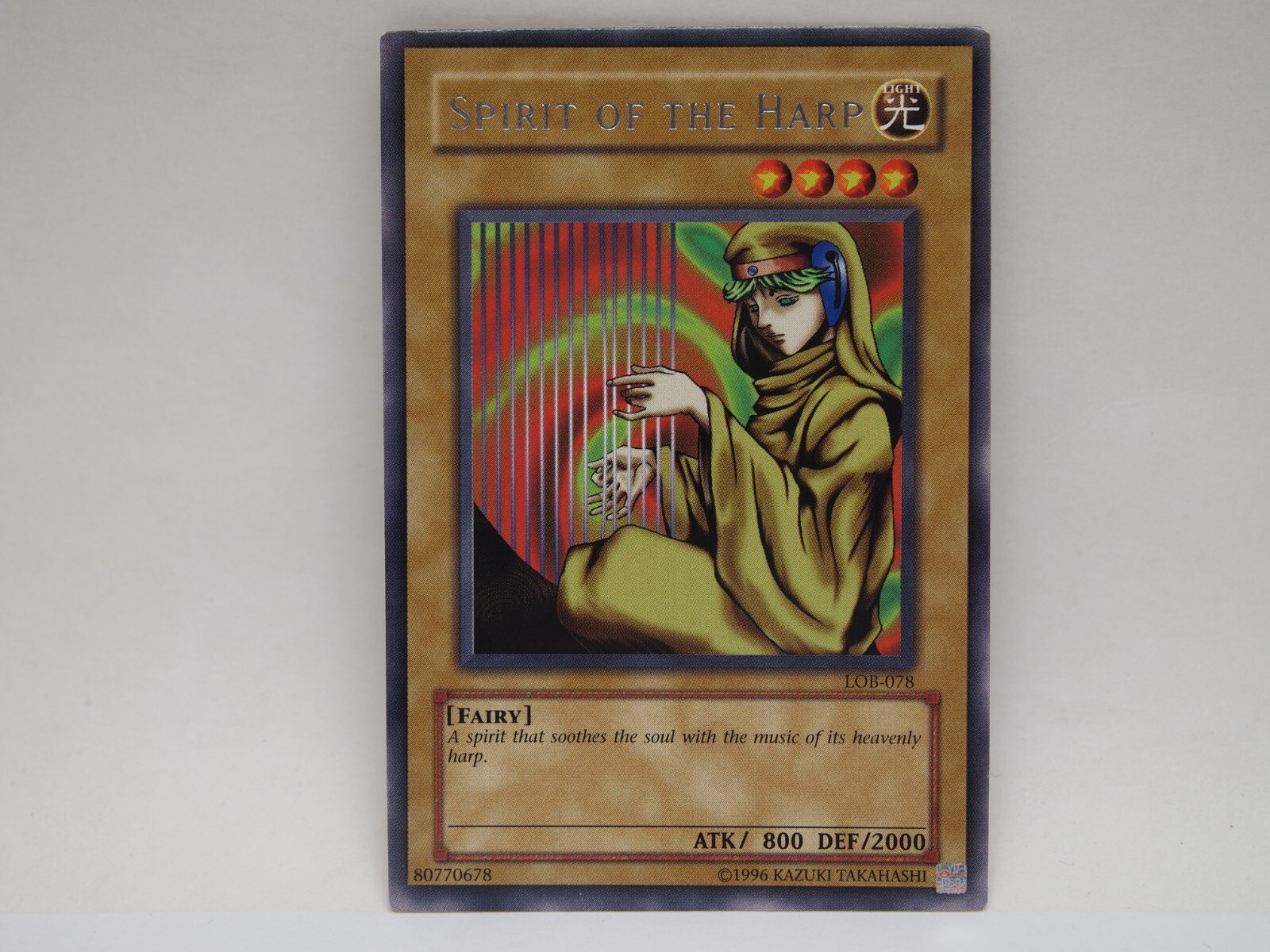 Yu-Gi-Oh LOB-078 Spirit of the Harp Rare Trading Card