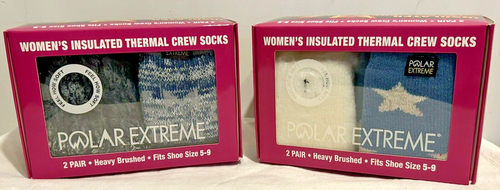 Lot Of 2 Women’s Polar Extreme Thermal Socks 4 Pairs/ 2 Packs Size 5-9 Blue Set