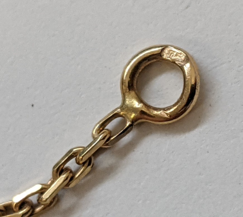 18ct 750 Yellow Gold Chain Necklace Rectangular Chain Links - 46cm Long - 3.55g - Bild 13 von 16