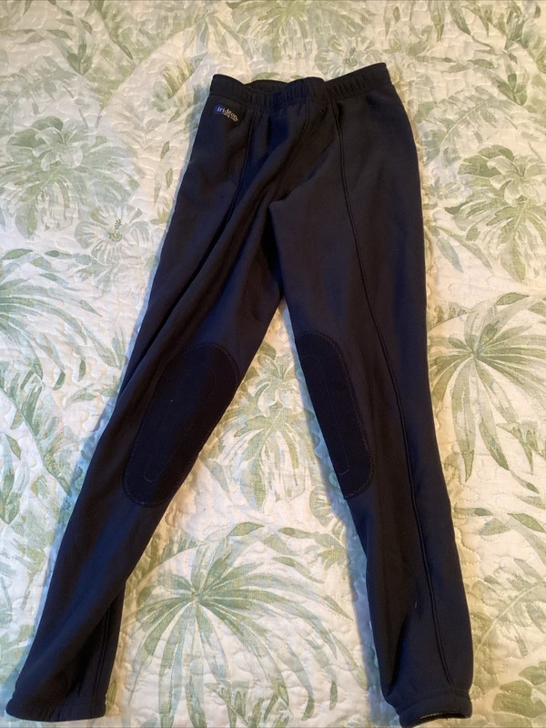 Kids Large IRIDEON POLAR TECH KNEE PATCH BLACK BREECHES Fleece Lined Worn Once!
