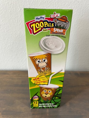 Hefty Zoo Pals Cups Safari Collection 12 Ct New Sealed Box - Picture 4 of 6