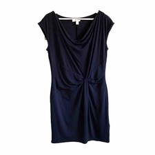 Michael Kors Stretch Cowl Neckline Knee Length Shift Dress. Size M. Navy