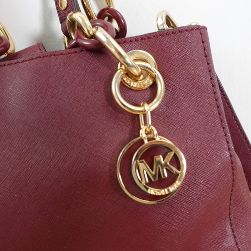 MICHAEL KORS Bag Women Leather Red Crossbody Sling Tote Small Burgundy Cynthia - Picture 12 of 19