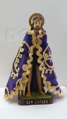 SAN LAZARO STATUE SAINT CON CAPITA 12'' TALL / BELLA IMAGEN DE SAN LAZARO DE 12''