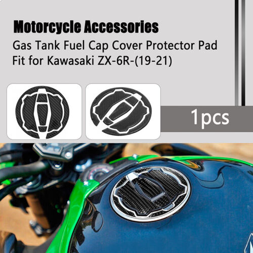 Gas Tank Fuel Cap Cover Pad Sticker Decals For Kawasaki Ninja 650 400 Z650 Z900 - Photo 1/9