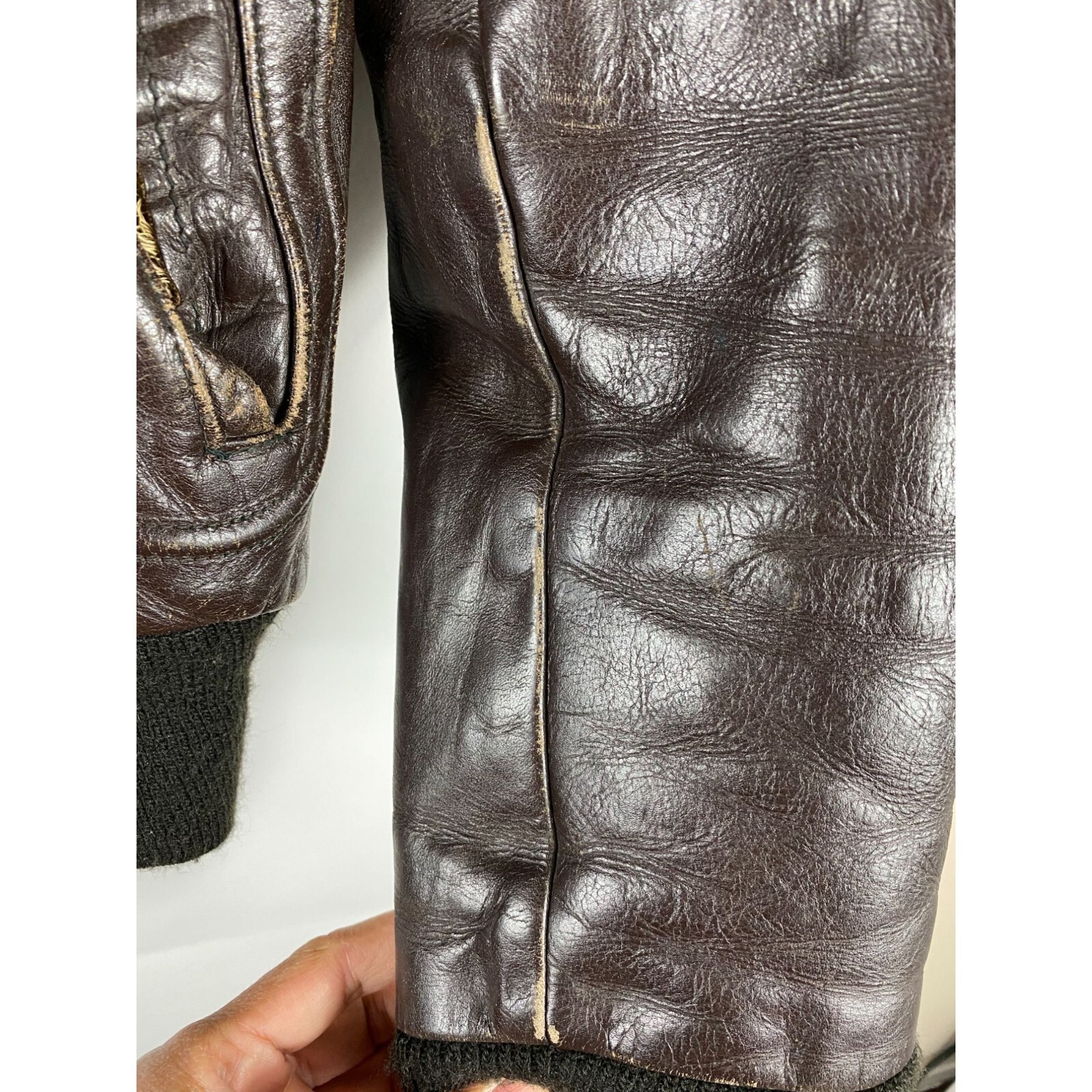 Vintage Schott Bros Leather Bomber Flight Jacket Brow… Gem