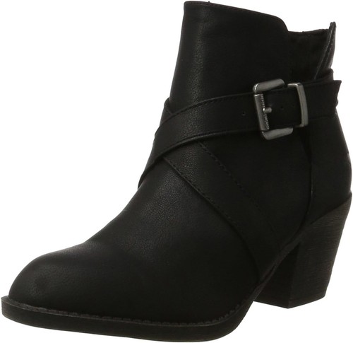 Womens Girls Rocket Dog Sasha Cuban Block Heeled Ankle Boots Black Brown Size 3 - Picture 15 of 29