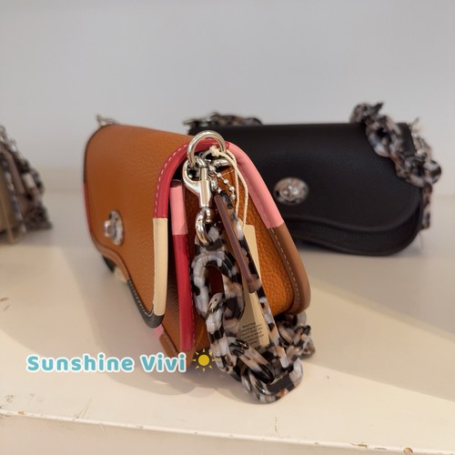 NWT Coach Wavy Dinky Bag Coachtopia Brown Leather Rainbow Crossbody CK540 - Picture 5 of 14