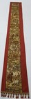 Antique French Needlepoint Pastoral Landscape Scene Wall Tapestry 260x73cm