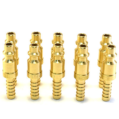 10 1/4'' Brass Hose Barb Stem Pneumatic Air Compressor Quick Connect Fitting Plug