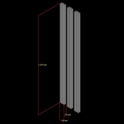Aluminum T-slot extruded profile 30x60-8mm L600, 800, 1000, 1200 or 1500mm -3pcs - Picture 9 of 10