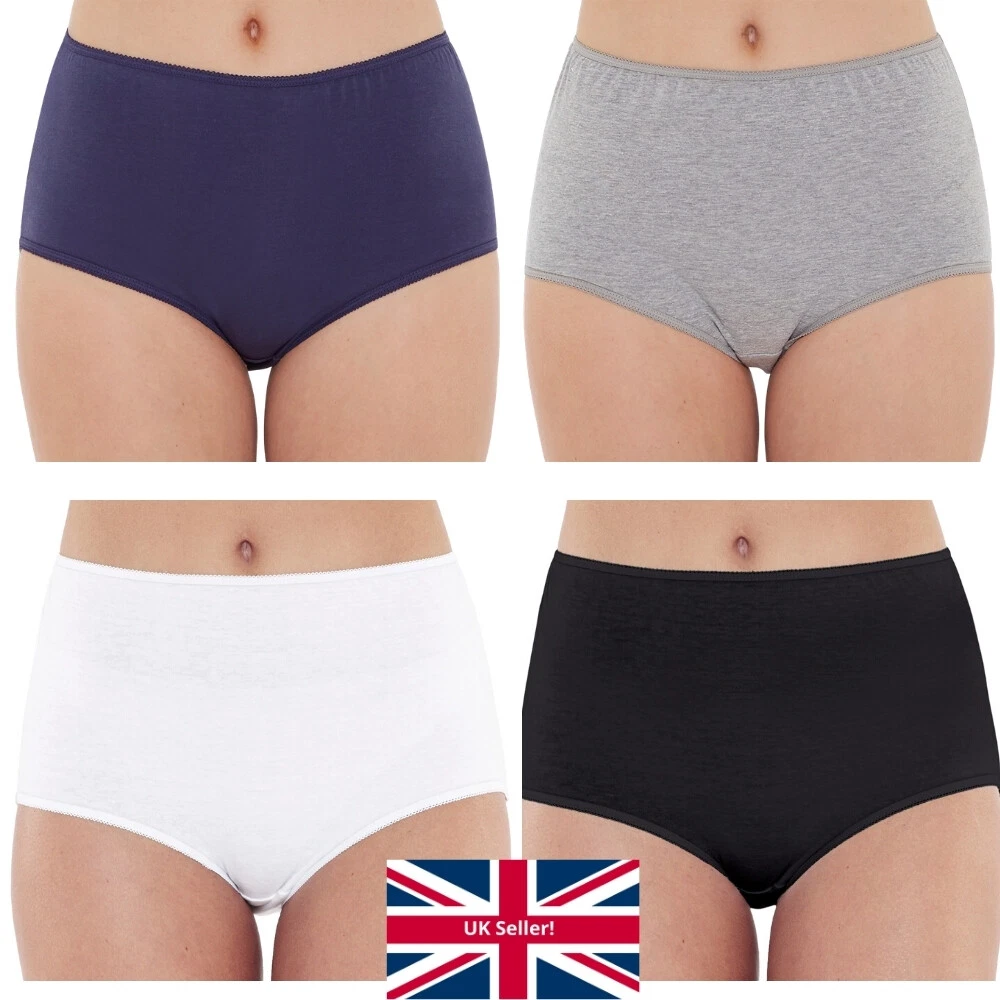 Just Essentials Womens Ladies Bikini Mini Briefs Multipack of 4 Cotton  Plain Col