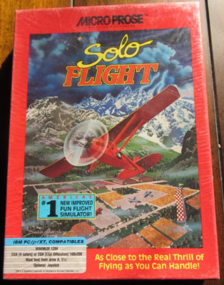 New unopened Vintage Micro Prose Solo Flight for PC/XT - Flight Simulator - 1985