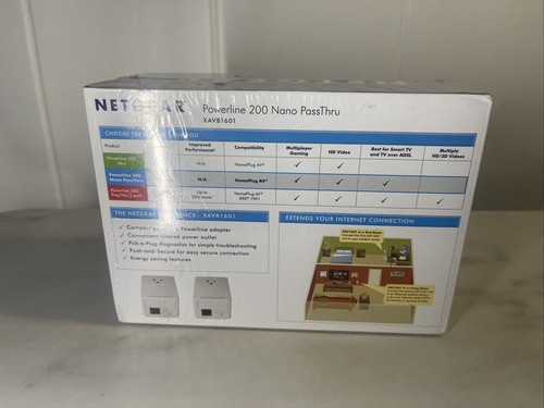 Netgear PowerLine AV+ 200 Nano Adapter XAV1601 !!! Factory Sealed !! - Picture 3 of 3
