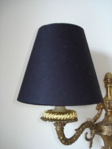 Black Linen And Gold Lined Candle Lampshades Handmade French Style Chic Black Linen And Gold Lined Candle, Black Linen Lamp Shade With Gold Lining