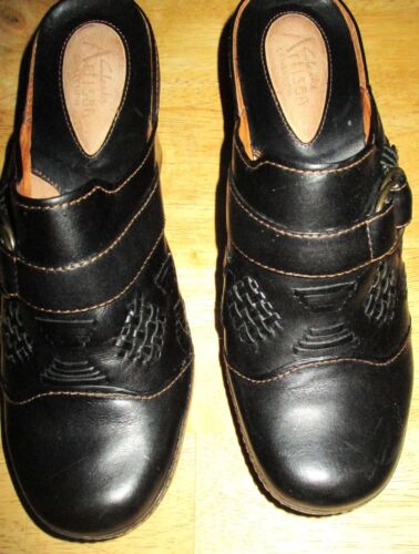 WOMENS CLARKS ARTISAN COLLECTION SHOES-BLACK-SLIPONS-2 1/4"+- HEELS-SIZE 7 - Picture 3 of 12