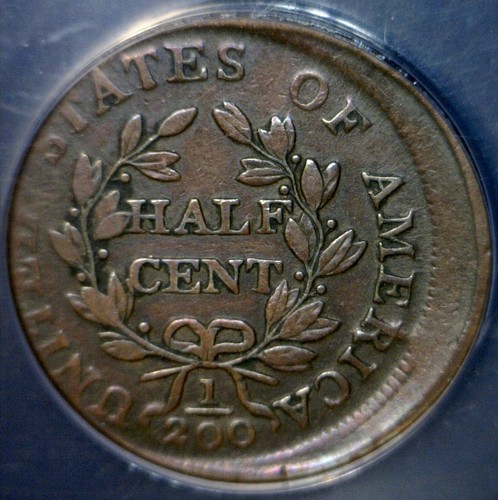 1804 ERROR ANACS F15 15% Off Center HALF CENT Coin NICE RARE EARLY 1/2 c O/C - Picture 6 of 6
