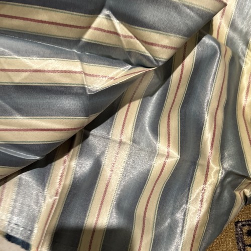 VINTAGE Canvas Fabric Wide Stripe Red Blue White for Bags & Crafts 56”x36” 1970 - Picture 2 of 2